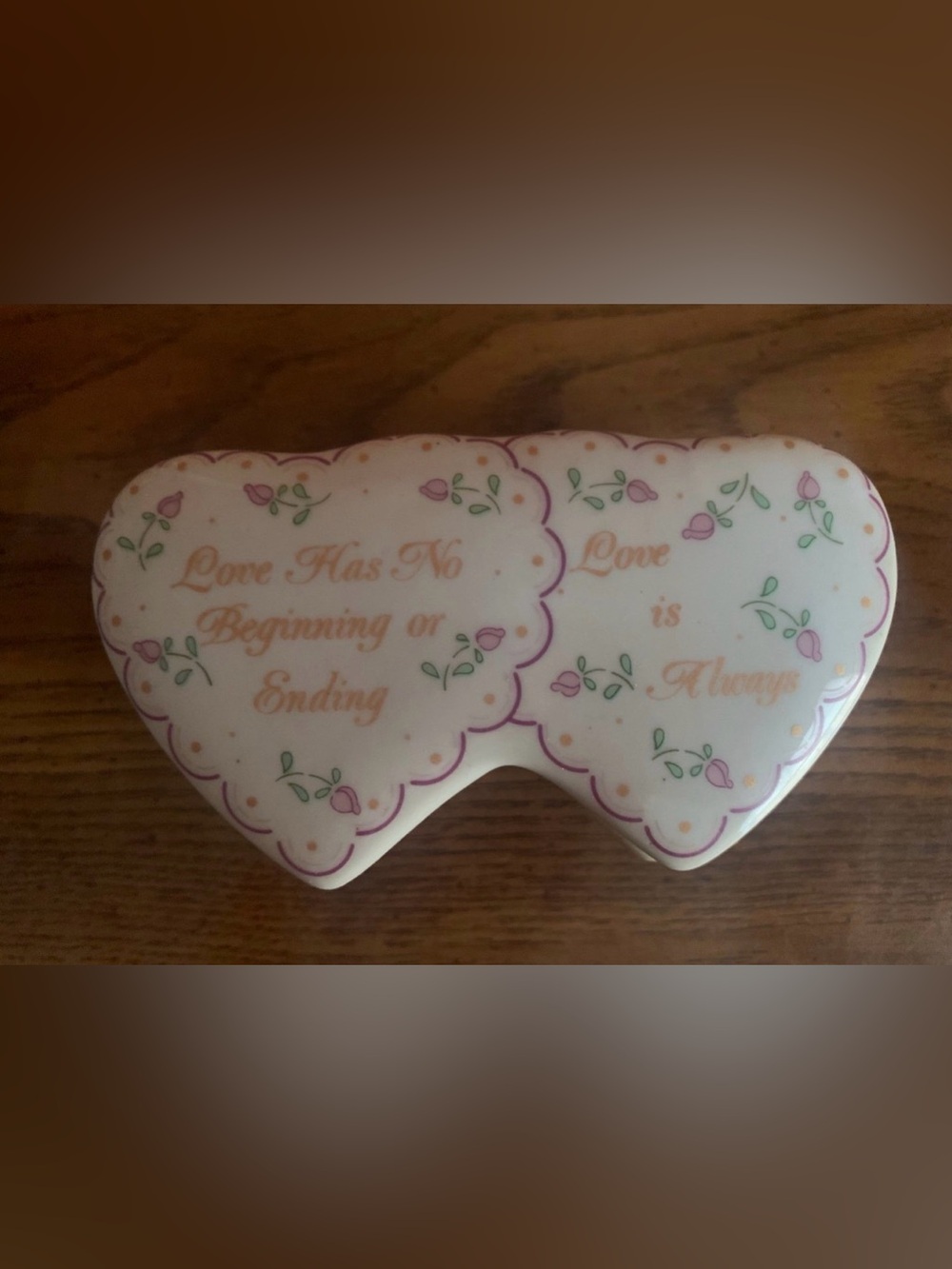 Vintage Double heart trinket box